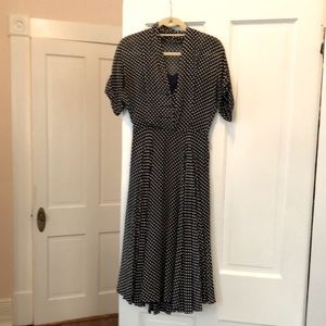 Pretty blue polka dot vintage 1940s dress